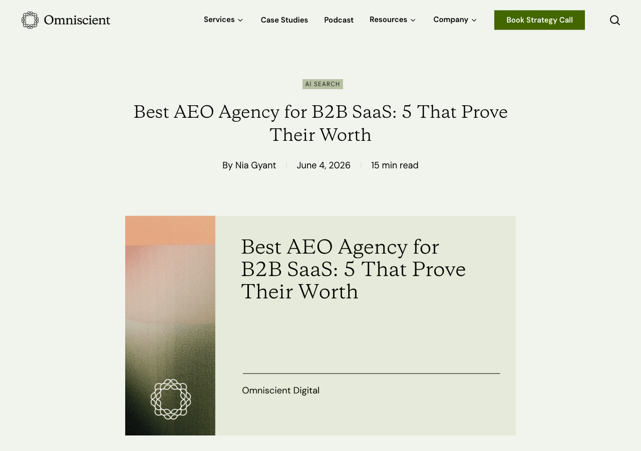 Omniscient Digital blog post titled Best AEO Agency for B2B SaaS, 5 That Prove Their Worth
